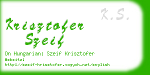 krisztofer szeif business card